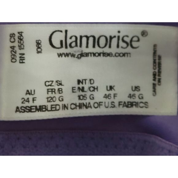 Glamorise Womens No Bounce Camisole Sports Bra Purple Camo 46G - Picture 3 of 4